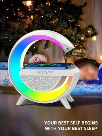 LED Wireless Charger Speaker – Charge, Play, and Glow in Style!