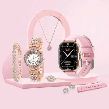A58 Plus 6-in-1 Smartwatch Set – The Ultimate All-in-One Smart Lifestyle Kit!